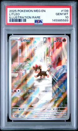 2025 POKEMON MEG EN-MEGA EVOLUTION ILLUSTRATION RARE #139 LITLEO PSA 10 - Image 1