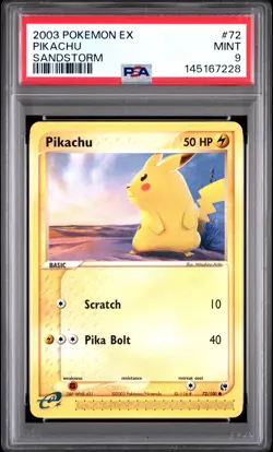 2003 POKEMON EX SANDSTORM #72 PIKACHU PSA 9 - Image 1