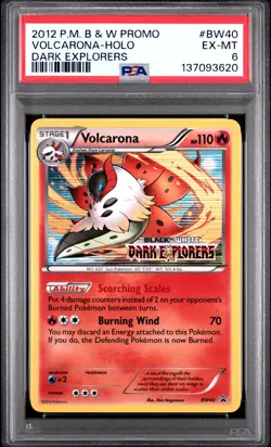 2012 POKEMON BLACK & WHITE PROMO DARK EXPLORERS #BW40 VOLCARONA-HOLO PSA 6 - Image 1