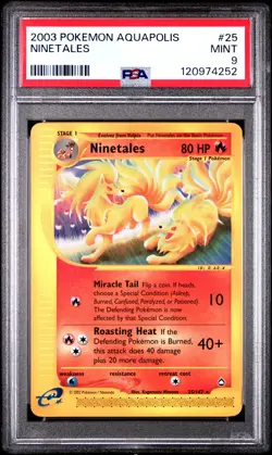 2003 POKEMON AQUAPOLIS #25 NINETALES PSA 9 - Image 1