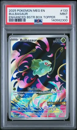 2025 POKEMON MEG EN-MEGA EVOLUTION ENHANCED BOOSTER BOX TOPPER BULBASAUR PSA 9 - Image 1