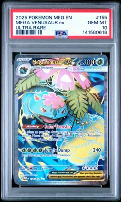 2025 POKEMON MEG EN-MEGA EVOLUTION ULTRA RARE #155 MEGA VENUSAUR EX PSA 10 - Image 1