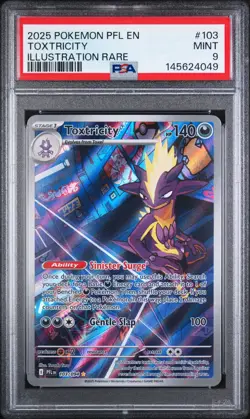 2025 POKEMON PFL EN-PHANTASMAL FLAMES ILLUSTRATION RARE #103 TOXTRICITY PSA 9 - Image 1