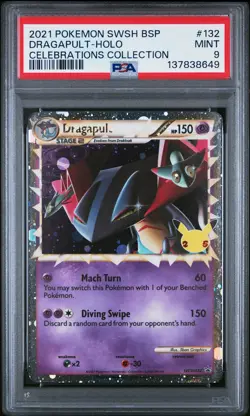2021 POKEMON SWSH PROMO CELEBRATIONS COLLECTION #132 DRAGAPULT-HOLO PSA 9 - Image 1