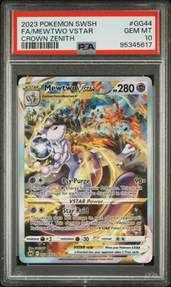 2023 Pokemon Crown Zenith Mewtwo Vstar Full Art #GG44 PSA 10 Galarian Gallery - Image 1