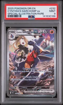 2025 POKEMON DRI SPECIAL ILLUSTRATION RARE #232 CYNTHIA'S GARCHOMP EX PSA 9 - Image 1