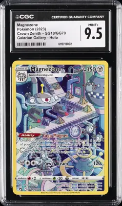 2023 POKEMON CROWN ZENITH GALARIAN GALLERY HOLO #GG18 MAGNEZONE CGC 9.5 - Image 1