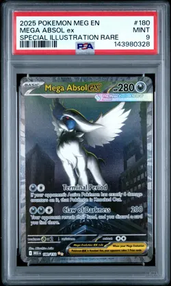 2025 POKEMON MEG EN-MEGA EVOLUTION SPECIAL ILLUSTRATION RARE MEGA ABSOL EX PSA 9 - Image 1