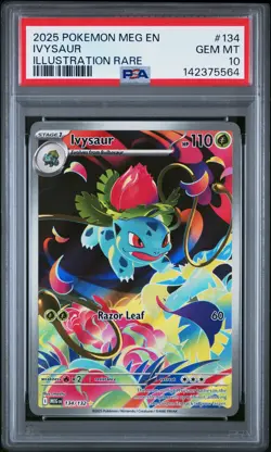 2025 POKEMON MEG EN-MEGA EVOLUTION ILLUSTRATION RARE #134 IVYSAUR PSA 10 - Image 1