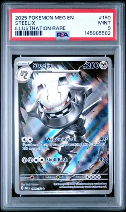 2025 POKEMON MEG EN-MEGA EVOLUTION ILLUSTRATION RARE #150 STEELIX PSA 9 - Image 1