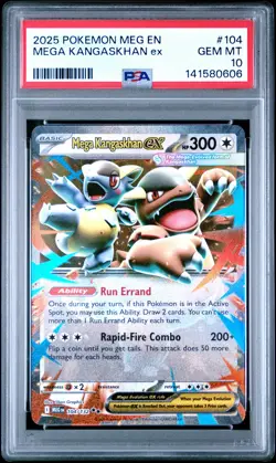 2025 POKEMON MEG EN-MEGA EVOLUTION #104 MEGA KANGASKHAN EX PSA 10 - Image 1