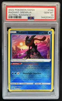 2022 Pokemon SWSH Astral Radiance Radiant Greninja #046/189 PSA 10 GEM MINT - Image 1