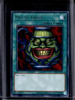 2023 Yu-Gi-Oh! Blue-Eyes White Dragon 25th Pot Greed #LOB-EN119 - Image 1