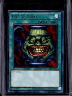 2023 Yu-Gi-Oh! Blue-Eyes White Dragon 25th Pot Greed #LOB-EN119 - Image 1