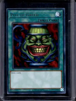 2023 Yu-Gi-Oh! Blue-Eyes White Dragon 25th Pot Greed #LOB-EN119 - Image 1