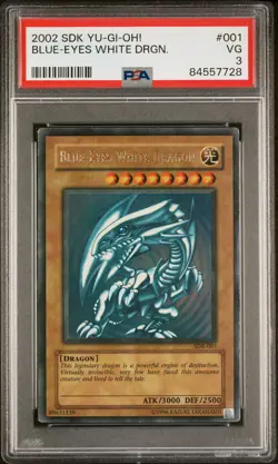 Blue Eyes White Dragon SDK-001 Ultra Rare SATURATED FADE Yugioh PSA 3 *728 - Image 1