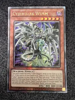 Yugioh Cyberdark Wurm ALIN-EN027 Quarter Century Secret Rare 1st Edition NM - Image 1