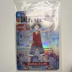 One Piece CCG Monkey D. Luffy Holo College Basketball US Voyage P-055 5000 Power - Image 1