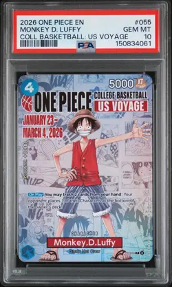 2026 ONE PIECE PROMOS COLLEGE BASKETBALL: US VOYAGE MONKEY D. LUFFY PSA 10 - Image 1