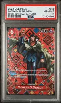 One Piece OP07-015 PSA 10 SR Monkey.D.Dragon Alt Art English - Image 1