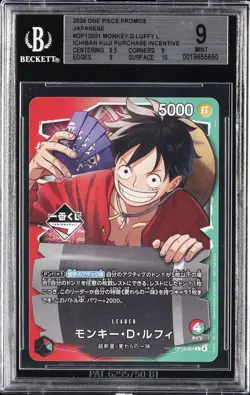 2026 ONE PIECE PROMOS JPN ICHIBAN KUJI PURCHASE INCENTIVE MONKEY D. LUFFY BGS 9 - Image 1