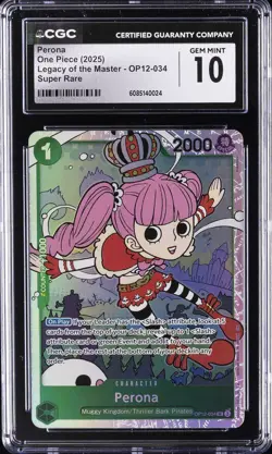 2025 ONE PIECE LEGACY OF THE MASTER SUPER RARE #OP12-034 PERONA CGC 10 GEM MINT - Image 1