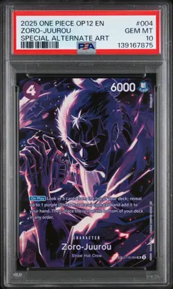 2025 One Piece OP12 Zoro-Juurou Special Alt Art SP ST18-004 PSA 10 - Image 1