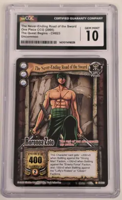 2005 Zoro One Piece - The Quest Begins - CH023 - English Version CGC 10 - Image 1