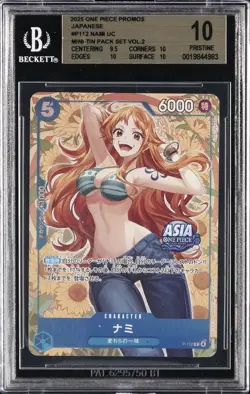 2025 ONE PIECE PROMOS JAPANESE MINI-TIN PACK SET VOL.2 #P-112 NAMI BGS 10 - Image 1
