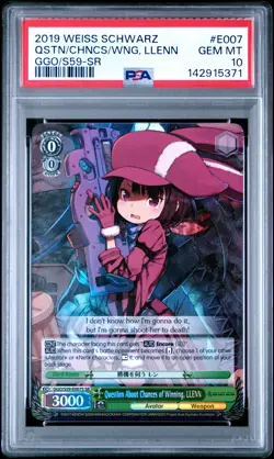 2019 WEISS SCHWARZ SAO SR #E007 QUESTION ABOUT CHANCES OF WINNING, LLENN PSA 10 - Image 1