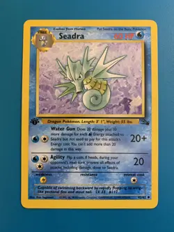 1st Edition Seadra 42/62 Fossil Set Rare Vintage 1999 Pokemon Card - NM - Image 1