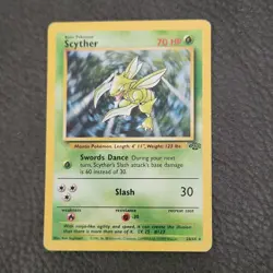 Pokemon Scyther 26/64 Jungle Rare Unlimited Regular 1999 Card Moderately Played - Image 1