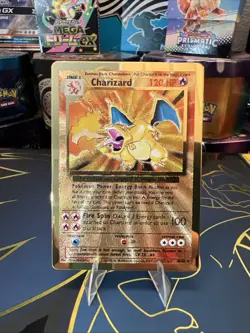 Pokemon TCG Charizard Gold Metal Celebrations Promo Holo Card 004/102 - Image 1