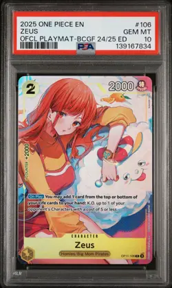 2025 One Piece Zeus Official Playmat Bandai Cards Game Fest 24-25 Nami PSA 10 - Image 1