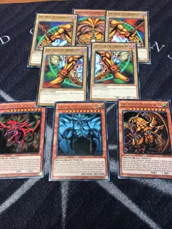 Yu-Gi-Oh EXODIA + EGYPTIAN GOD CARDS OBELISK SLIFER RA 8-CARD SET + Extra Bonus - Image 1