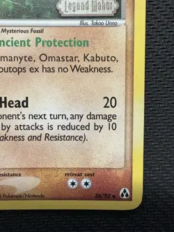 Pokemon TCG Kabuto EX Legend Maker 26/92 Reverse Holo Stamped LP Excellent Card - Image 4