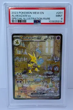 Pokemon Alakazam EX TCG Scarlet Violet-151 Holo Full Art Card 201/165 PSA 9 - Image 1