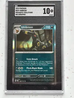 2025 Pokemon Prismatic Evolutions Holo Card Umbreon #59/131 SGC 10 Gem MInt - Image 1