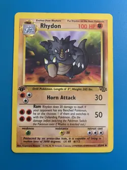 1st Edition Rhydon 45/64 Jungle Set Rare Vintage 1999 Pokemon Card - Image 1