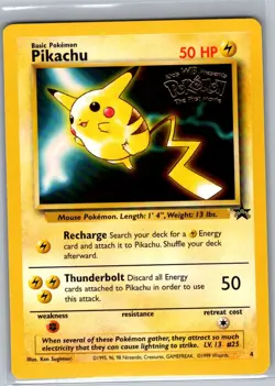 Pikachu (Movie Promo) 4 Non Holo WoTC Promo - Pokemon Card - NM - Image 1
