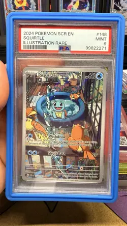 PSA 9 MINT Squirtle STELLAR CROWN #148 ILLUSTRATION RARE Pokemon Card Mint 🔥 - Image 1