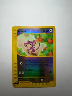 Aipom 67/147 Aquapolis Reverse Holo Pokemon TCG Card English 067/147 - Image 1