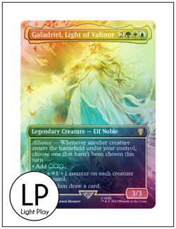 1x Galadriel, Light of Valinor, Borderless Art Foil, LOTR, Magic MTG LP Light Pl - Image 1