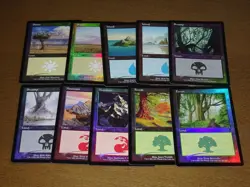 FOIL Lands lot Odyssey English x10 mtg SP,MP [FC] B - Image 1