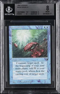 1994 MAGIC: THE GATHERING LEGENDS MANA DRAIN U1 BGS 8 - Image 1