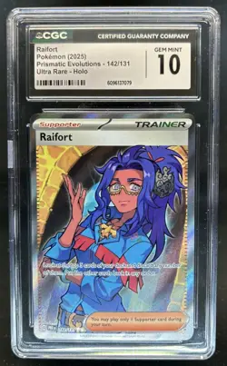 2025 Pokemon Prismatic Evolutions Raifort Ultra Rare #142/131 CGC 10 - Image 1