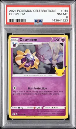2021 POKEMON CELEBRATIONS #014 COSMOEM PSA 8 - Image 1