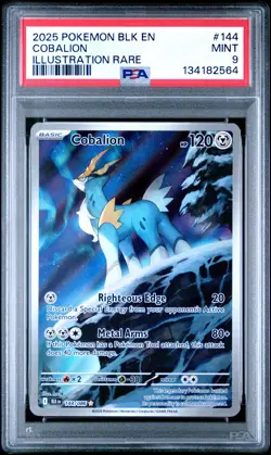 2025 POKEMON BLK EN-BLACK BOLT ILLUSTRATION RARE #144 COBALION PSA 9 - Image 1