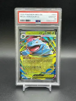 Mega Venusaur ex Pokemon Mega Evolution 003/132 PSA 10 Gem Mint Double Rare TCG - Image 1