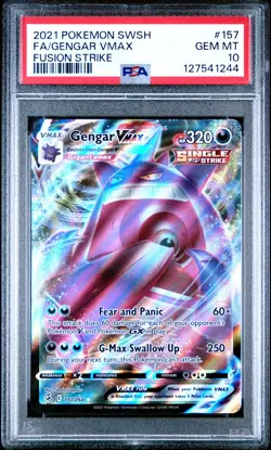 2021 Pokemon Fusion Strike Gengar Vmax Full Art #157 GEM MT PSA 10 Ultra Rare - Image 1